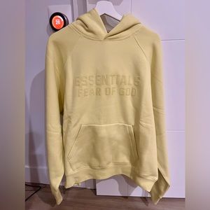 Fear of God essentials yellow Raglan Hoodie
